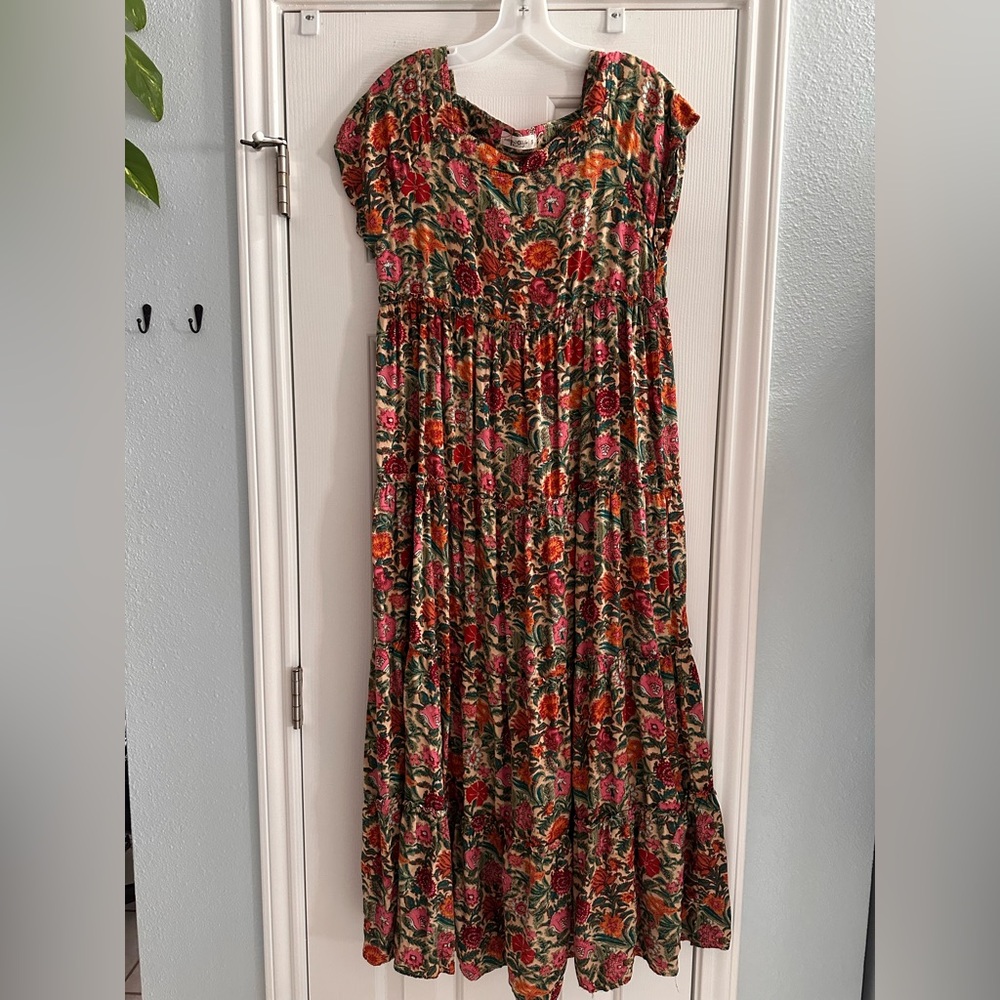 NATURAL LIFE Berkley Maxi Dress Pink Floral Women’s Small Casual Boho Flowy - Picture 3 of 8